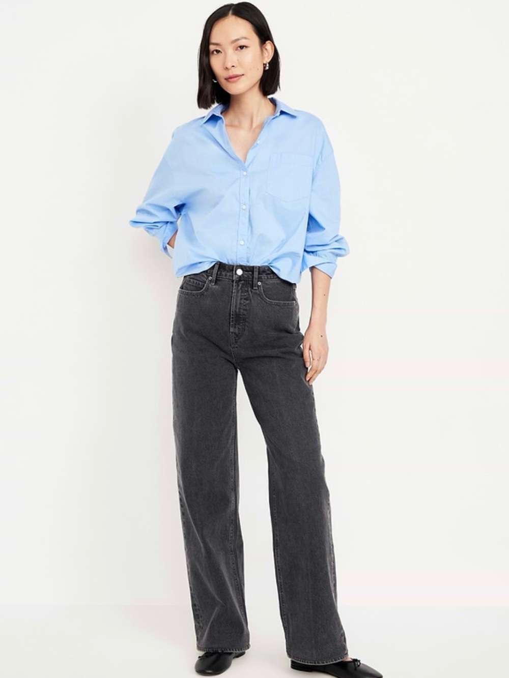 Old Navy Black Extra High Rise Wide-Leg Jeans